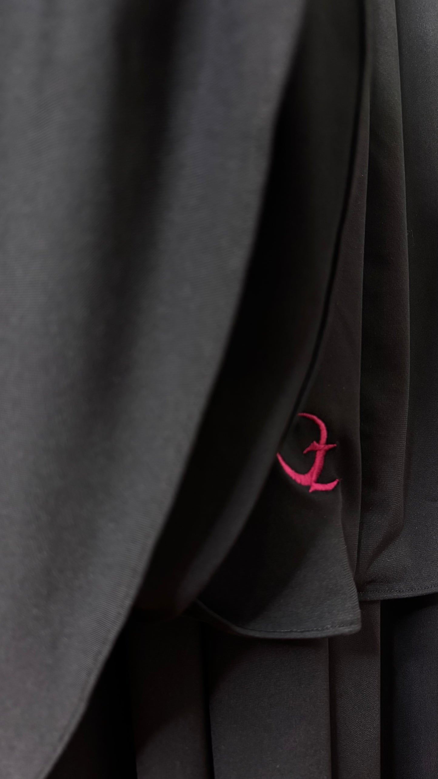  Premium Lycra Khimar and Skirt Set - Onyx Black