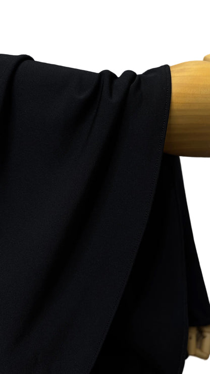  Premium Lycra Khimar and Skirt Set - Onyx Black