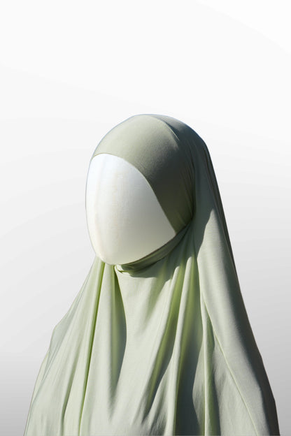 Khimar en Jersey Bambou - Pistachio Green
